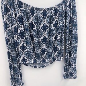 H&M Off The Shoulder Patterned Top